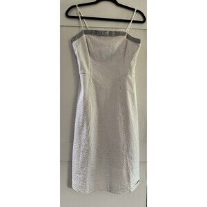 Isaac Mizrahi For Target Gray & White Stripe A Line Summer Dress Size 6